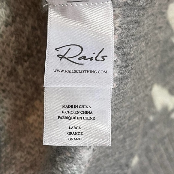 Rails Tie Dye Crewneck  Sweater Long Sleeves Gray/White Women's Size L - Picture 8 of 12